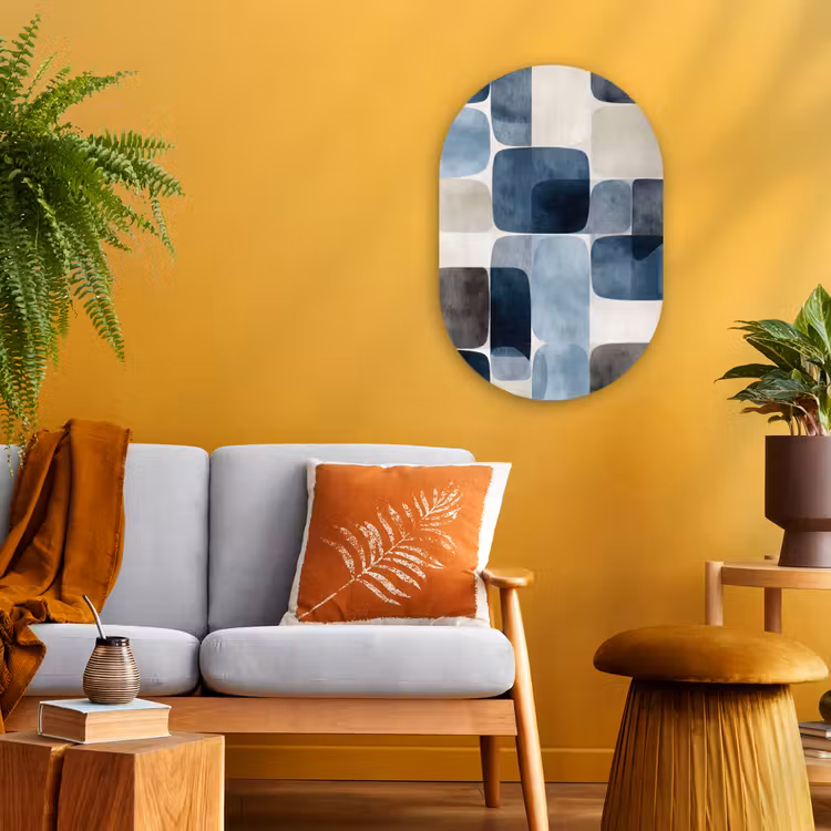 Forexbild Oval - Muster - Blau - Quadrate — 2