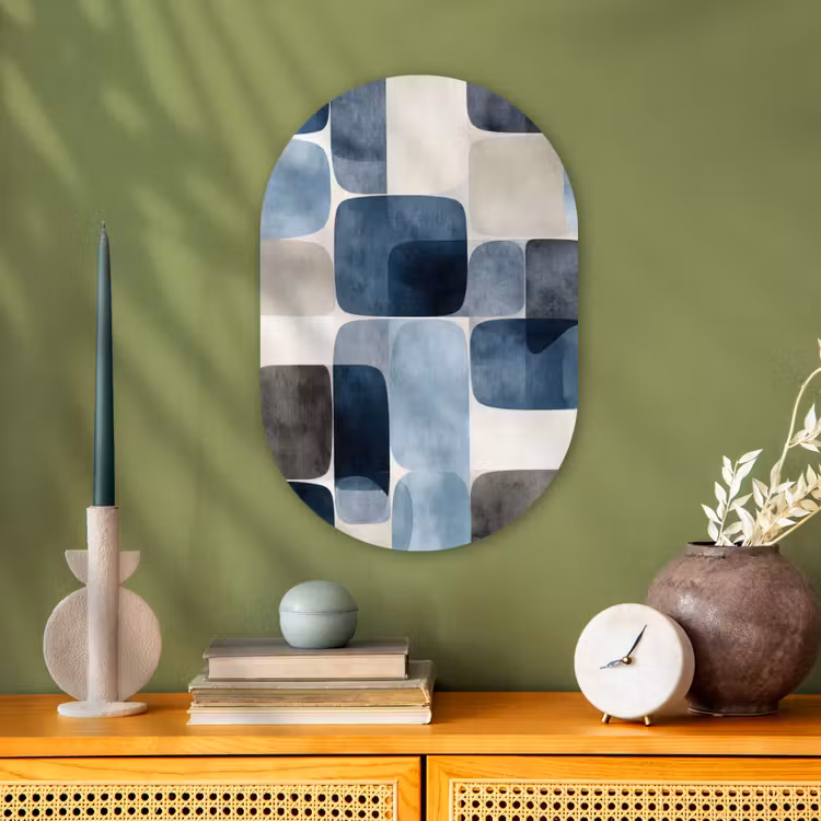 Forexbild Oval - Muster - Blau - Quadrate — 3