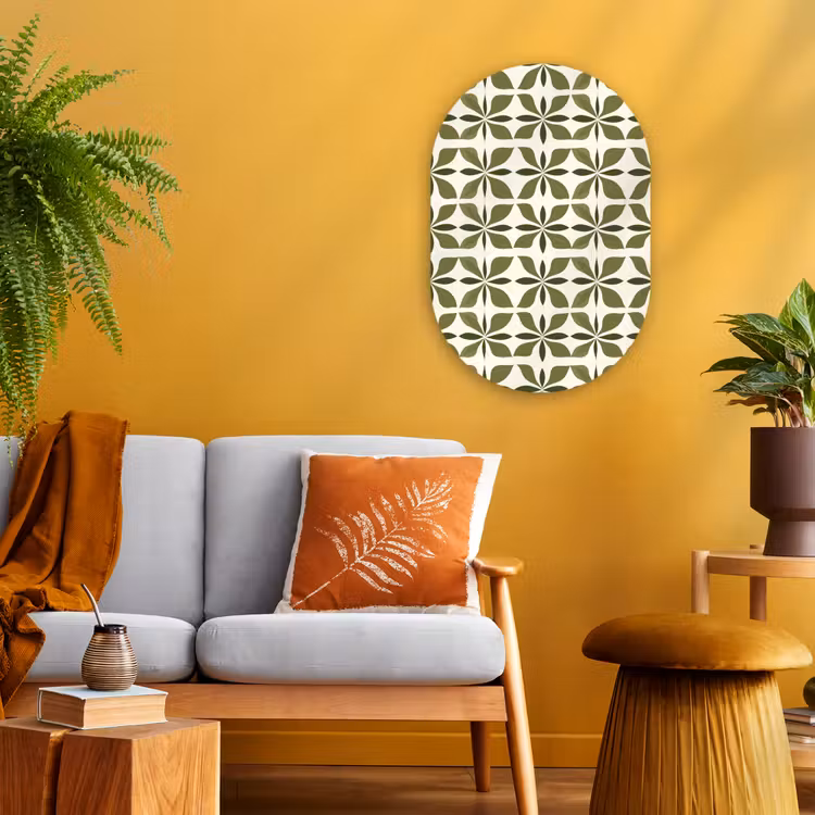 Forexbild Oval - Botanisch - Retro - Grün — 2