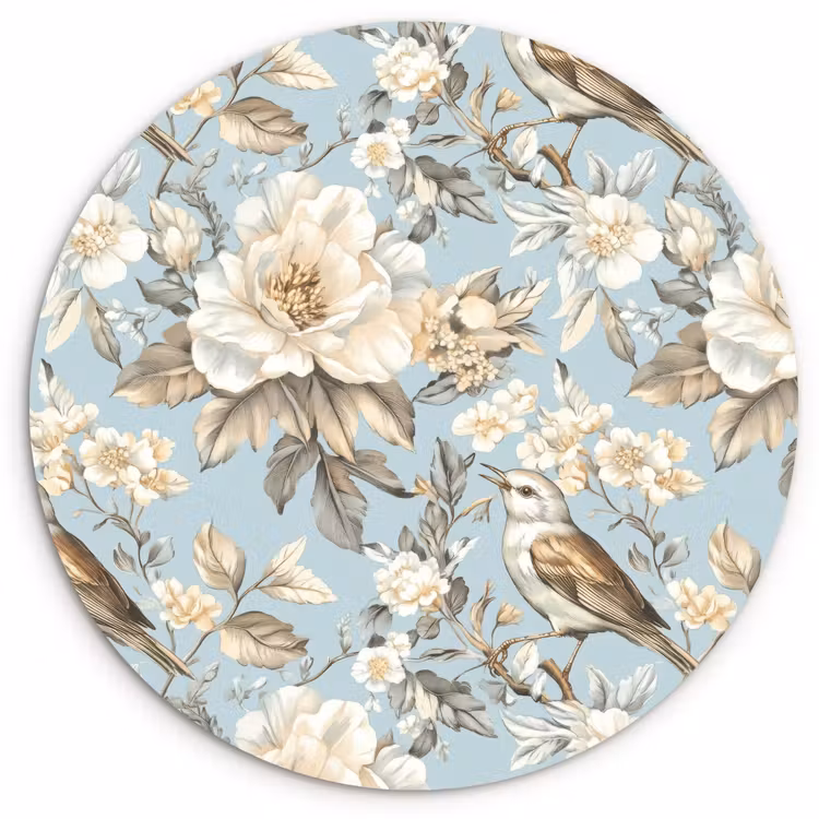 Forexbild Rund - Botanisch - Singvogel - Blau — 1