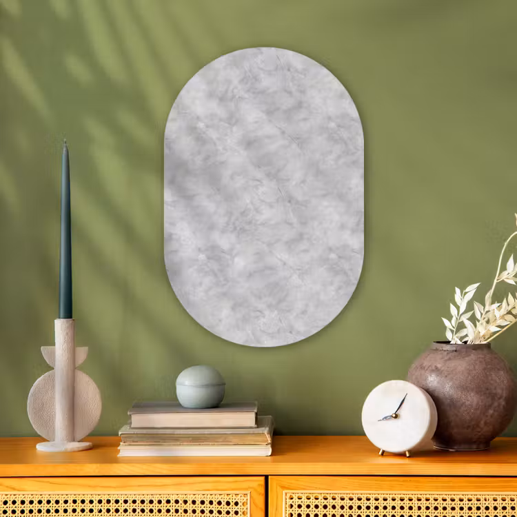 Forexbild Oval - Grau - Marmor - Matt — 3