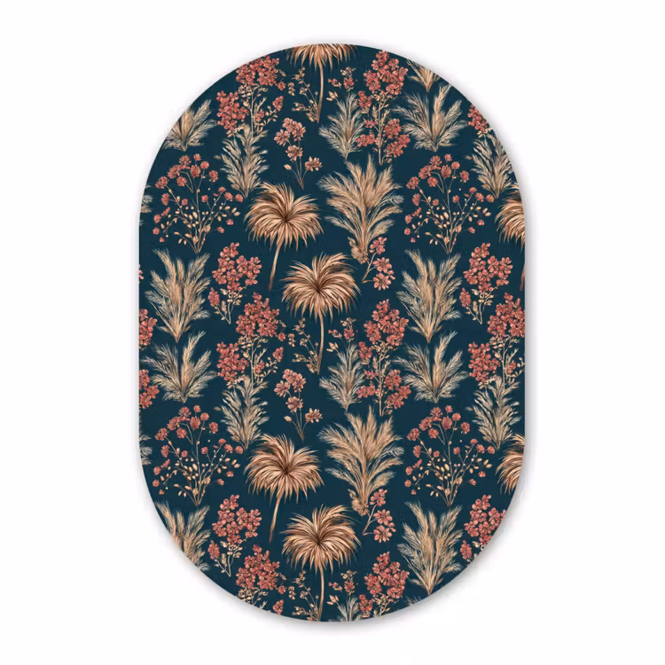 Forexbild Oval - Botanisch - Muster - Blau — 1
