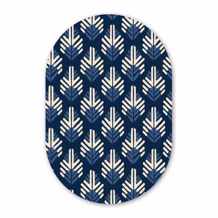Forexbild Oval - Modern - Gemustert - Blau — 1