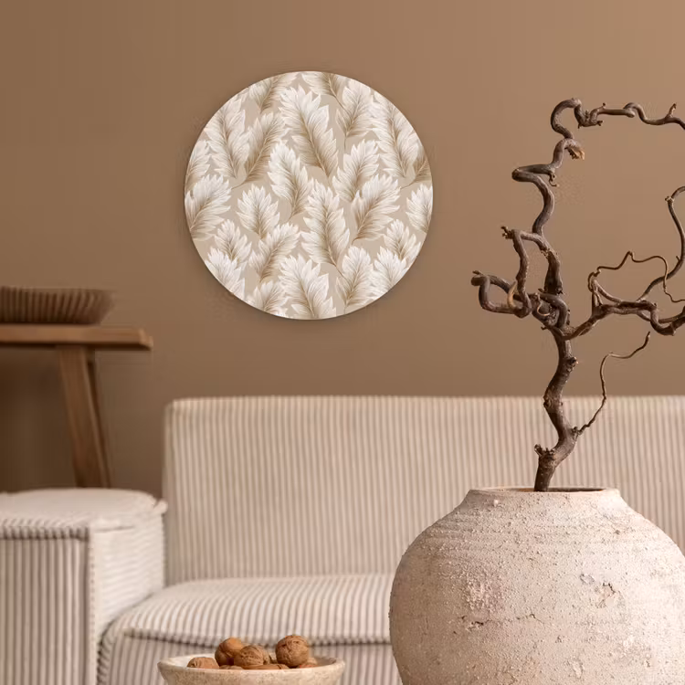 Forexbild Rund - Botanisch - Muster - Beige — 2