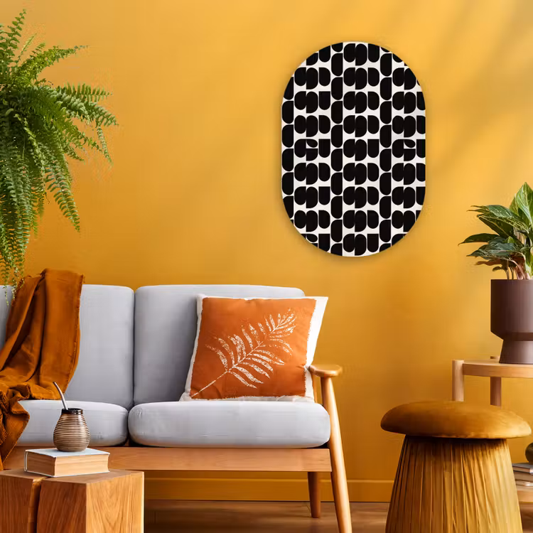 Forexbild Oval - Modern - Gemustert - Schwarz — 2