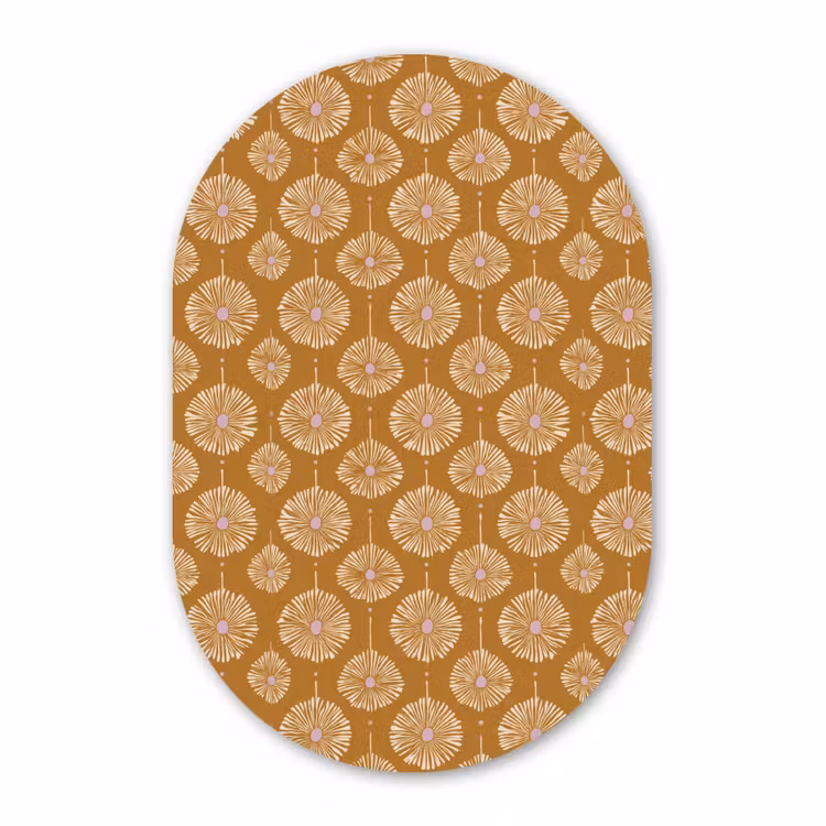 Forexbild Oval - Blumen - Modern - Ocker — 1