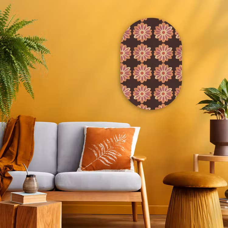Forexbild Oval - Blumen - Muster - Braun — 2