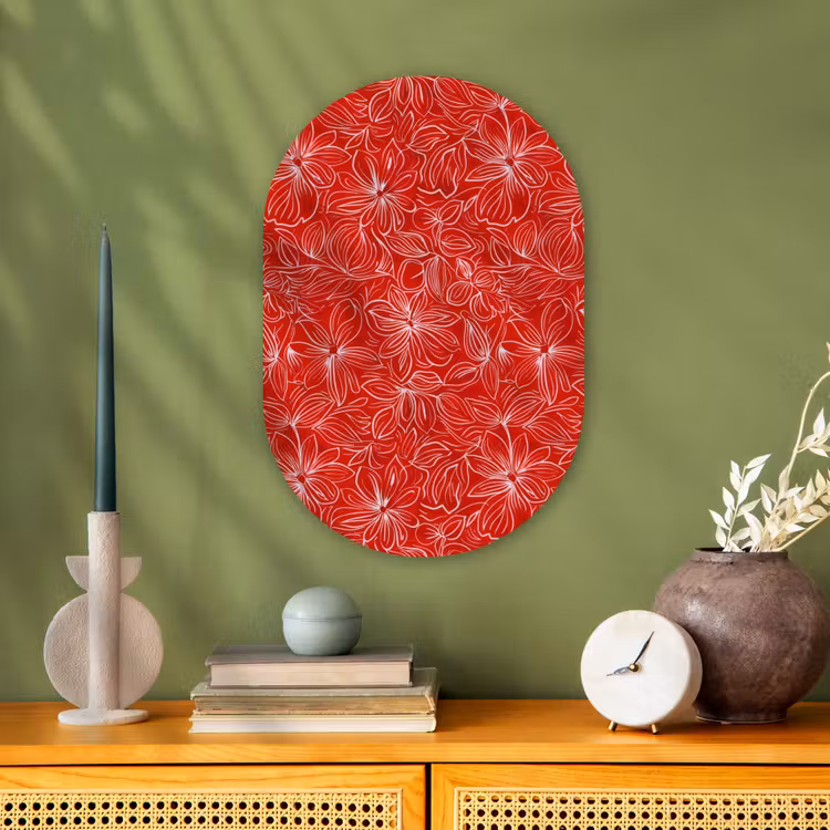 Forexbild Oval - Blumen - Muster - Rot — 3