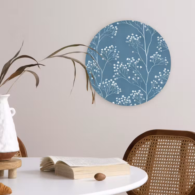 Forexbild Rund - Äste - Beeren - Muster - Hellblau — 4