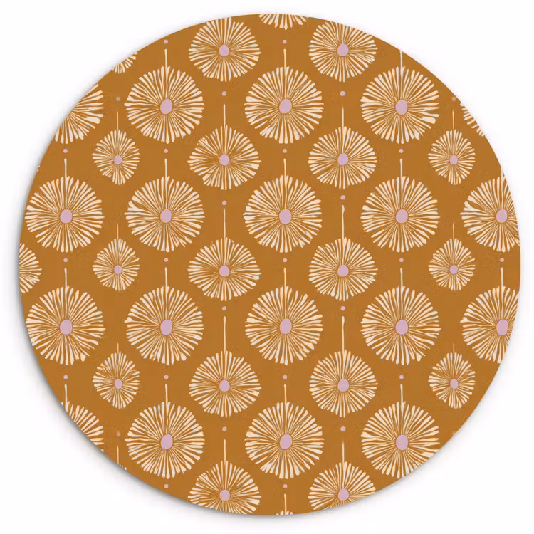 Forexbild Rund - Blumen - Modern - Ocker — 1