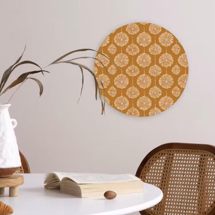 Forexbild Rund - Blumen - Modern - Ocker — 4