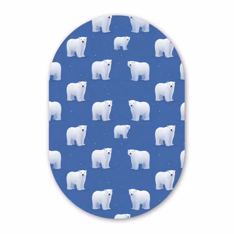 Forexbild Oval - Eisbär - Muster - Blau — 1