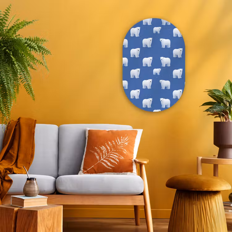 Forexbild Oval - Eisbär - Muster - Blau — 2