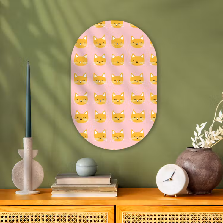 Forexbild Oval - Katzen - Muster - Rosa — 3