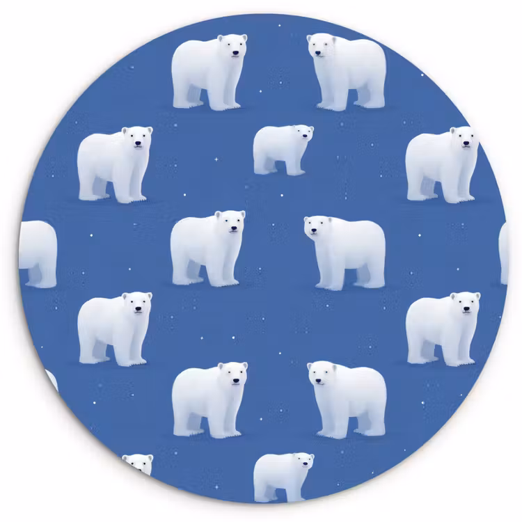 Forexbild Rund - Eisbär - Muster - Blau — 1