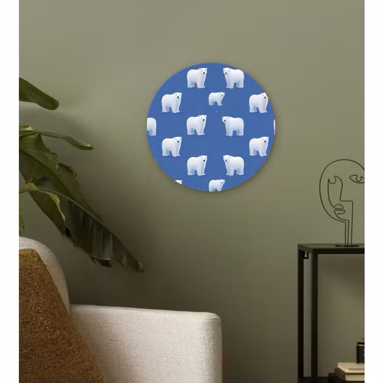 Forexbild Rund - Eisbär - Muster - Blau — 3
