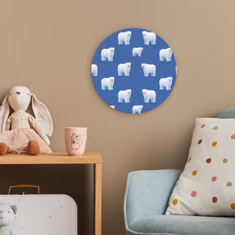 Forexbild Rund - Eisbär - Muster - Blau — 5