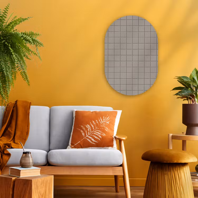 Forexbild Oval - Fliese - Muster Kieselstein - Grau — 2