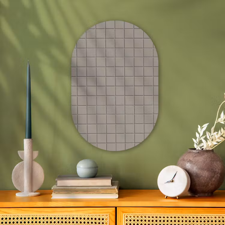 Forexbild Oval - Fliese - Muster Kieselstein - Grau — 3
