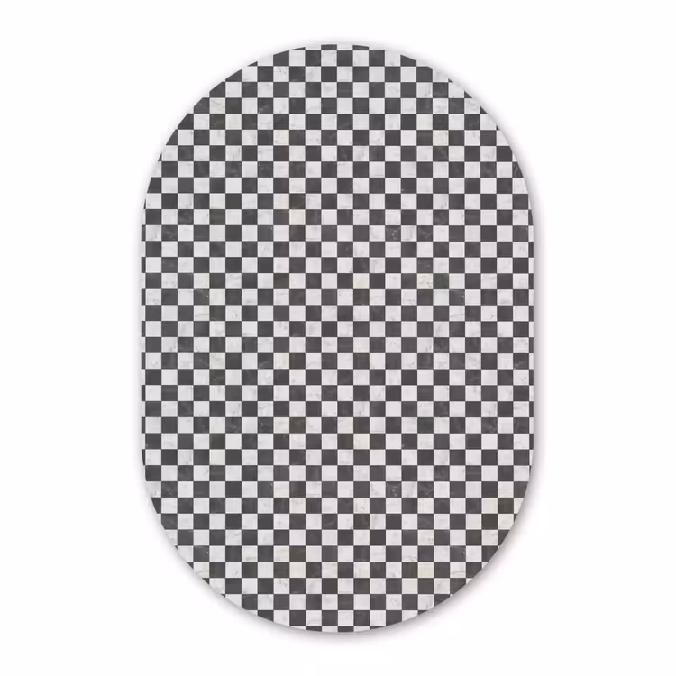 Forexbild Oval - Marmor - Muster - Grau — 1