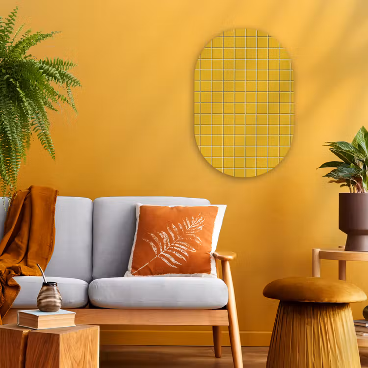 Forexbild Oval - Muster - Fliese - Ockergelb — 2