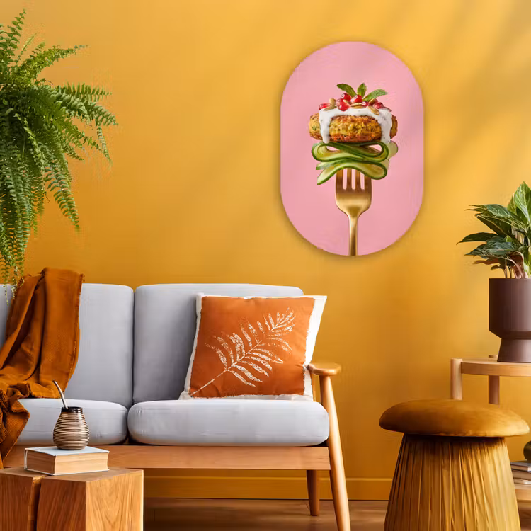 Forexbild Oval - Essen – Gabel – Rosa — 2
