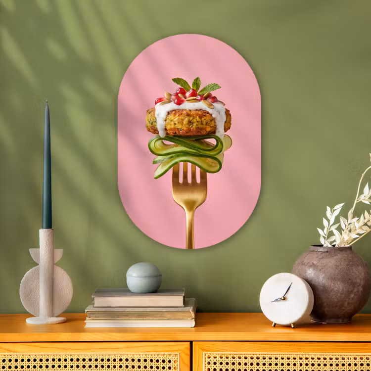 Forexbild Oval - Essen – Gabel – Rosa — 3