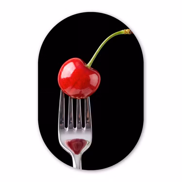 Forexbild Oval - Rote Kirsche – Gabel — 1