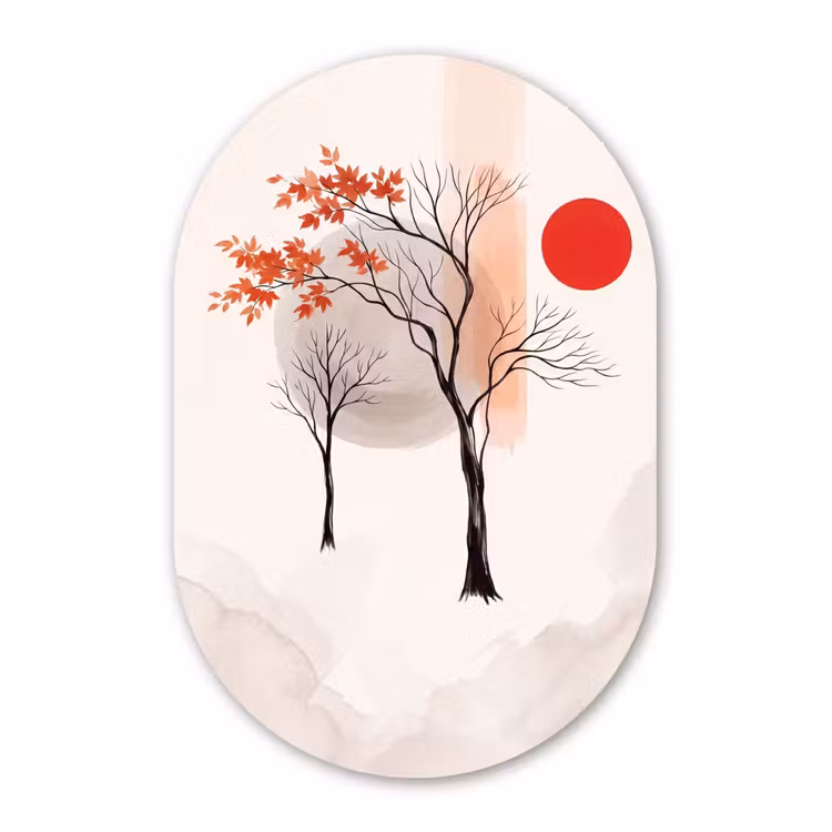 Forexbild Oval - Baum – Rot – Abstrakt — 1