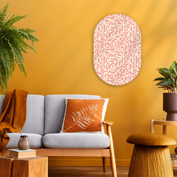 Forexbild Oval - Rosa – Blätter – Dynamisch – Muster — 2