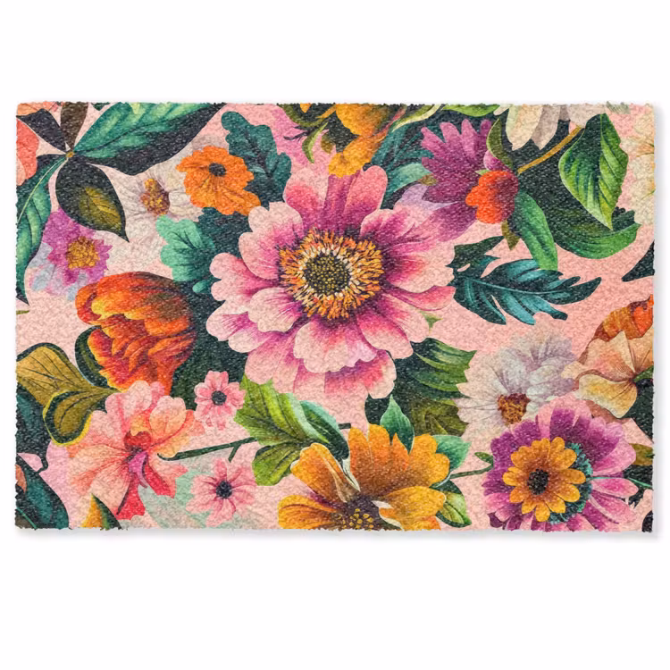 Fußmatte - Blumen - Bunt - Rosa — 1
