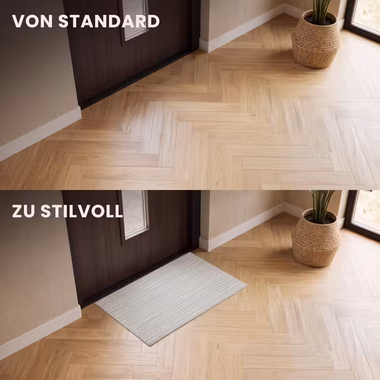 Fußmatte - Blau - Gestreift - Beige — 3