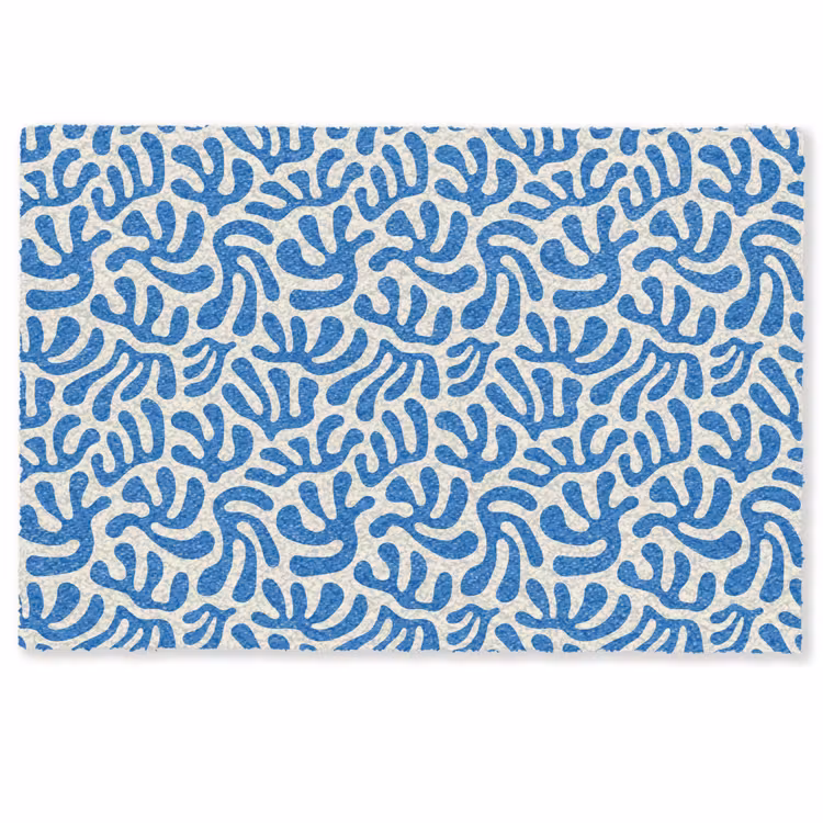 Fußmatte - Blau - Abstrakt - Blatt - Muster — 1