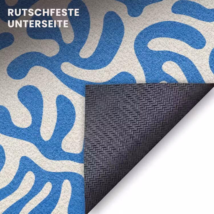 Fußmatte - Blau - Abstrakt - Blatt - Muster — 6