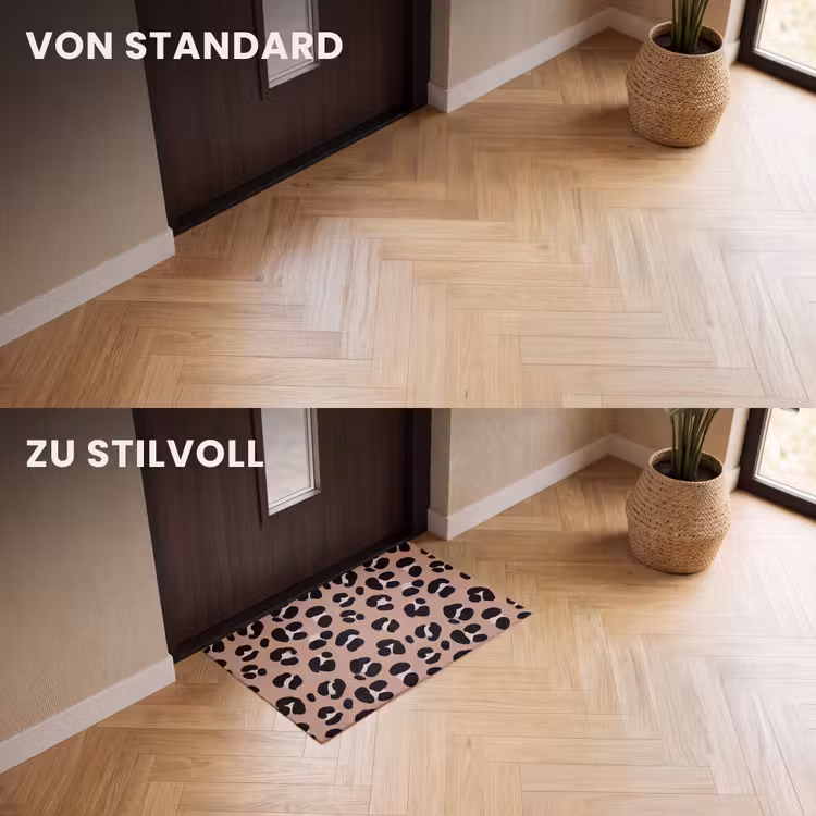 Fußmatte - Leopard - Flecken - Beige - Rosa — 3