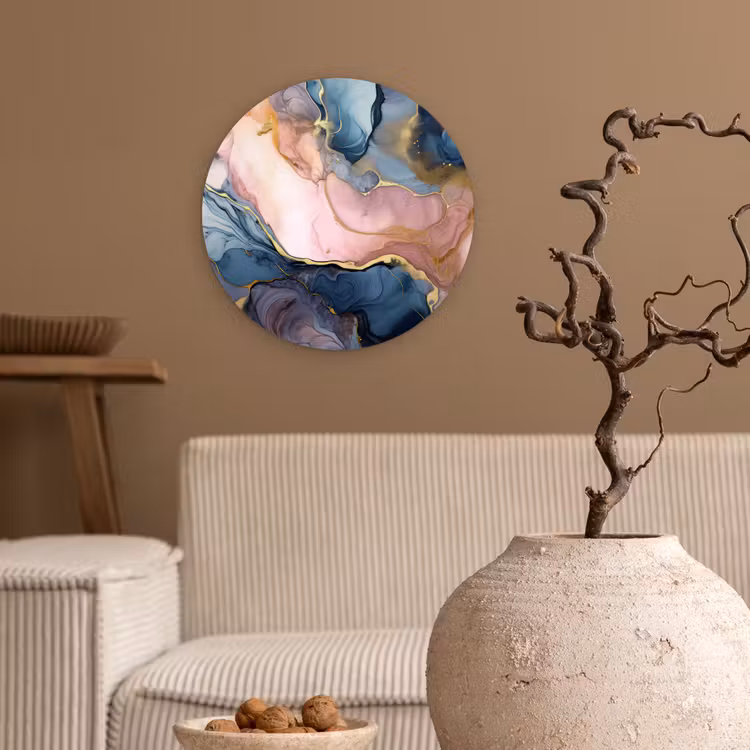 Forexbild Rund - Marmor - Rosa - Blau — 2