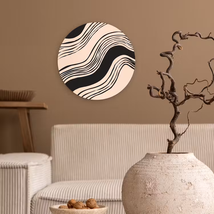 Forexbild Rund - Waves - Schwarz - Sand — 2