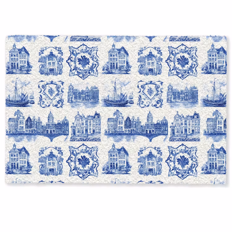 Fußmatte - Häuser - Schiffe - Blau — 1