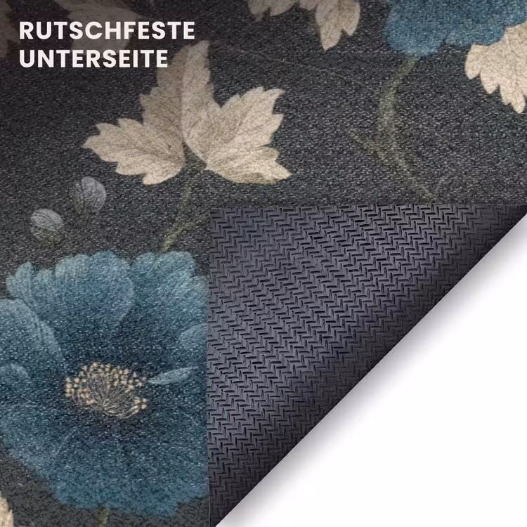 Fußmatte - Botanisch - Blumen - Blau — 6