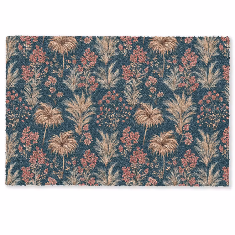 Fußmatte - Botanisch - Muster - Blau — 1