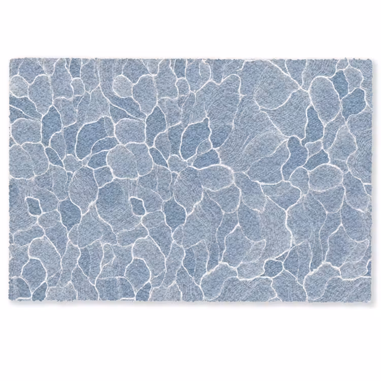 Fußmatte - Abstrakt - Blau - Blätter — 1