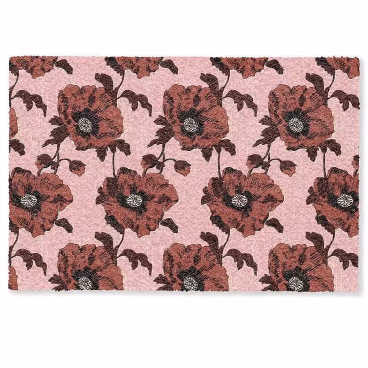 Fußmatte - Blumen - Retro - Rot — 1