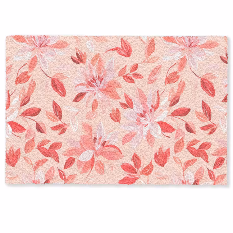 Fußmatte - Botanisch - Blumen - Rot — 1