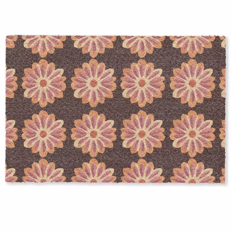 Fußmatte - Blumen - Muster - Braun — 1