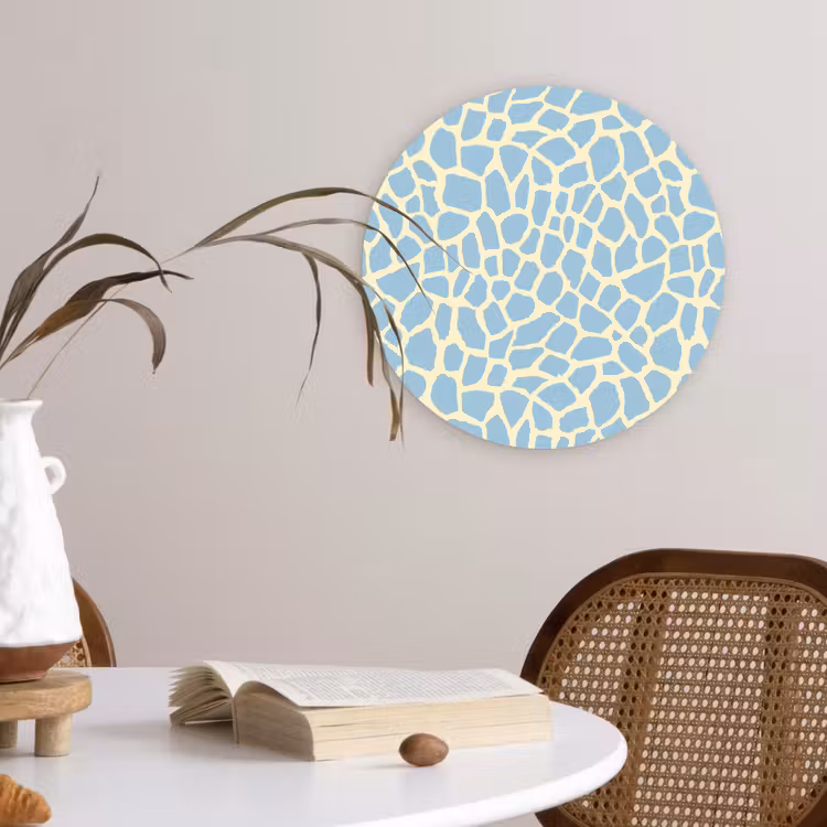 Forexbild Rund - Giraffe - Modern - Blau — 4