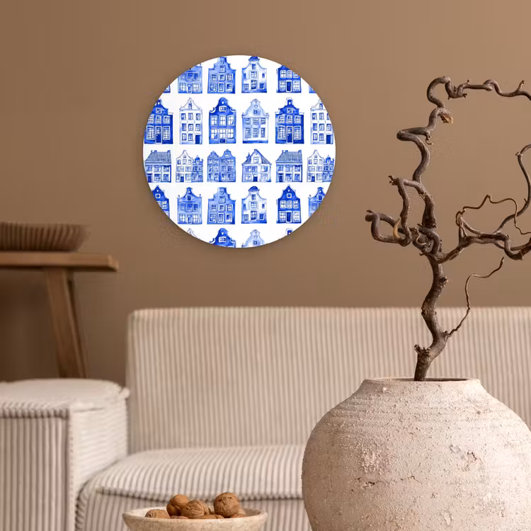 Forexbild Rund - Muster - Häuser - Blau — 2