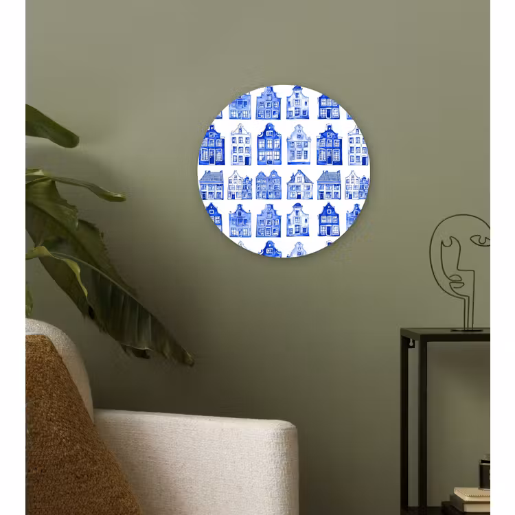 Forexbild Rund - Muster - Häuser - Blau — 3