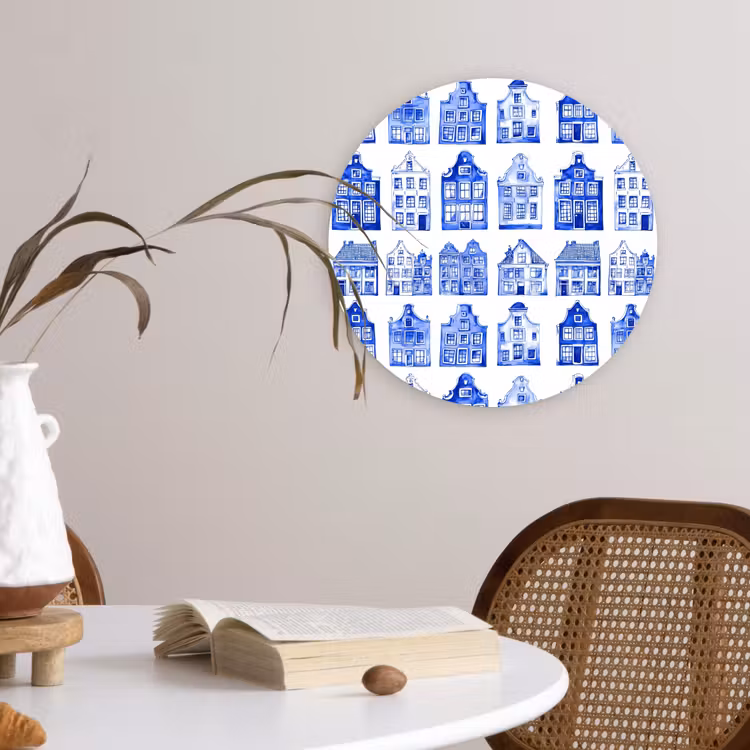 Forexbild Rund - Muster - Häuser - Blau — 4
