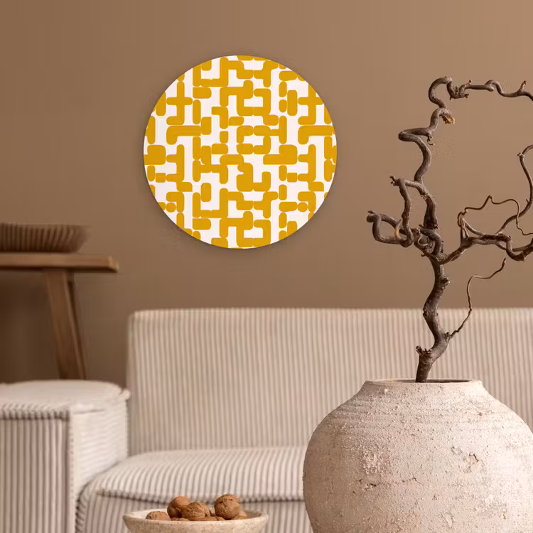 Forexbild Rund - Gelb - Beige - Muster — 2