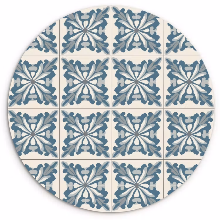 Forexbild Rund - Muster - Fliese - Blau — 1